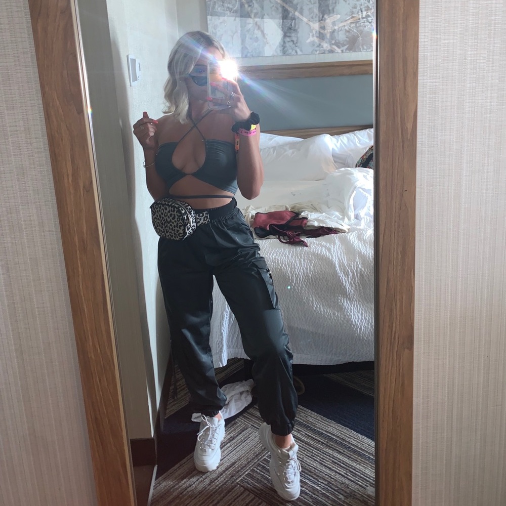 Grey Cargo Style Joggers